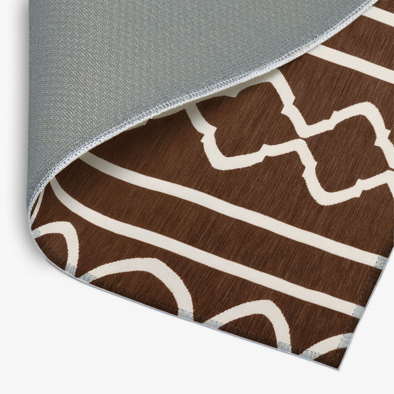 Trellis Brown Indoor and Outdoor Area Rug, Rectangle 2' x 3'