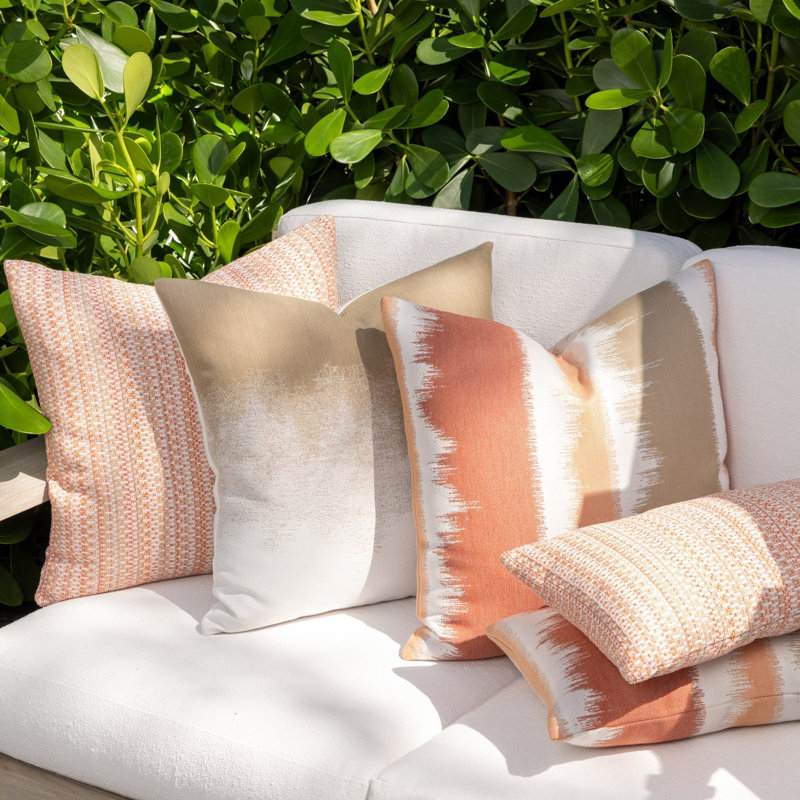 Kaleidoscope Indoor/Outdoor Pillow Cover & Insert, 12" H x 20" W, Clay, Rectangular