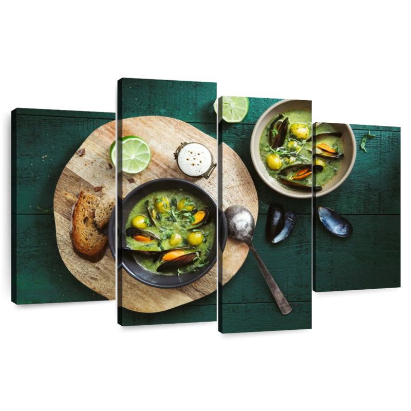 Yarlin Mussel And Spinach Soup, 42" H x 68" W