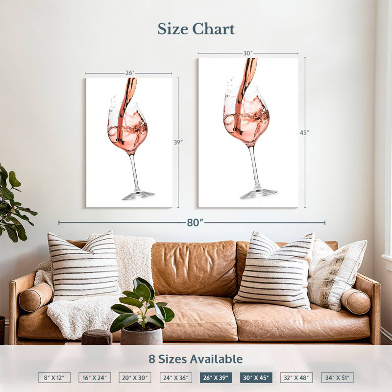 Yarlin Rose Wine Splash, 39" H x 26" W