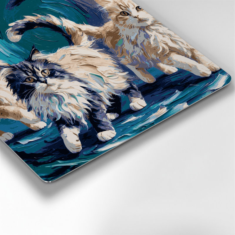 «Cats Ragamuffin», art mural en métal bleu, H 144 po x l 144 po x P 0,05 po