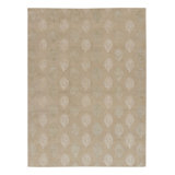 Block Print Hand Knotted Floral Area Rug