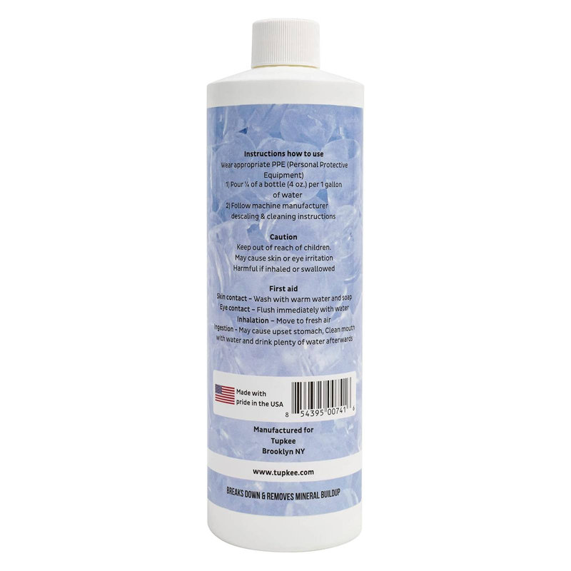Paquet de 2 nettoyants et détartrants pour machine à glaçons Tupkee, solution de nettoyage sans nickel de 16 oz liq.