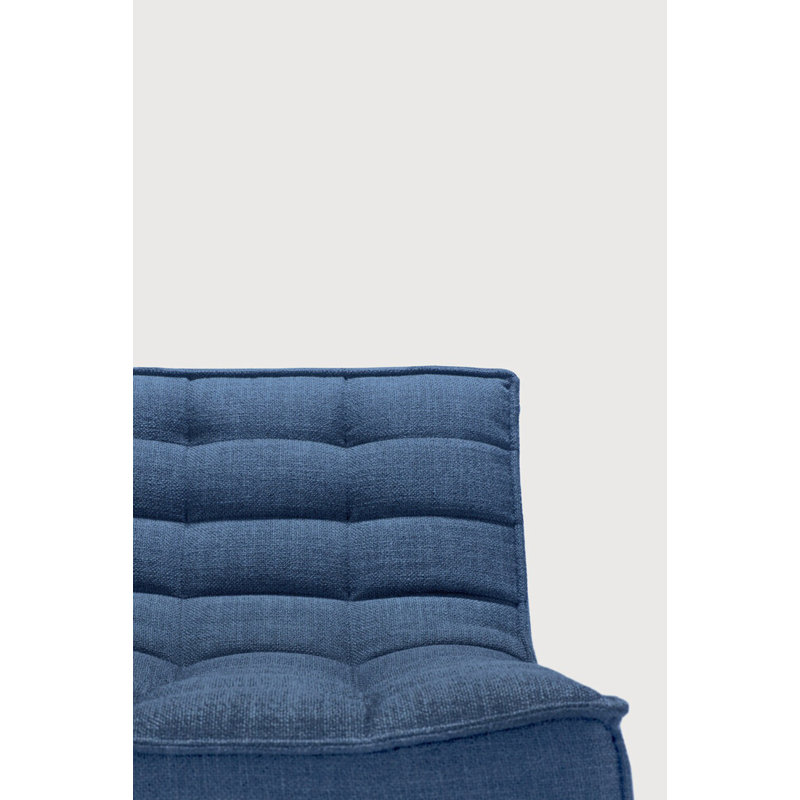 N701 Modular Sofa Set - Combo Left - 1 Seater + 2 Seater + 90° Square Corner, Blue Polyester Blend