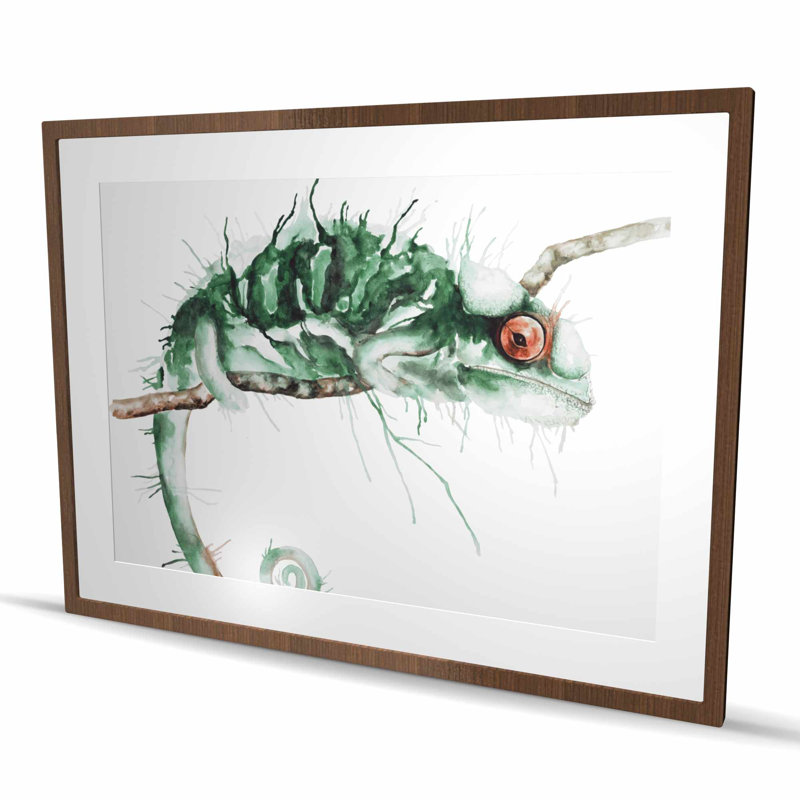 Chameleon on the Lookout - Exotic Reptile Framed Print Decor