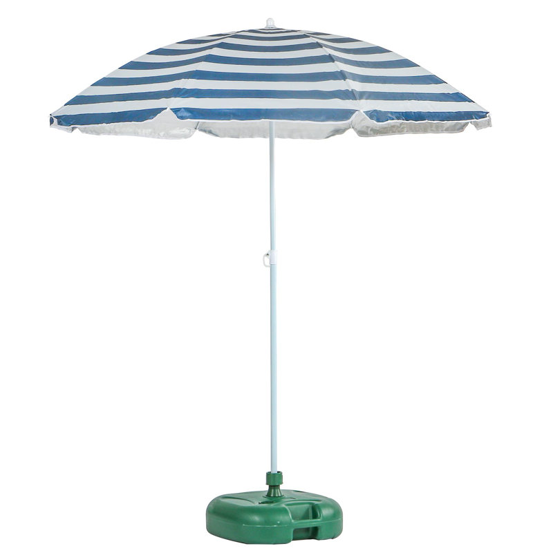Harbour Housewares - Metal Beach Parasol & Base - 1.74 x 1.93m, Green