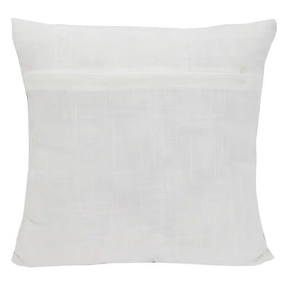 Silver Embroidered Snowflake Holiday White 18" Filled Throw Pillow