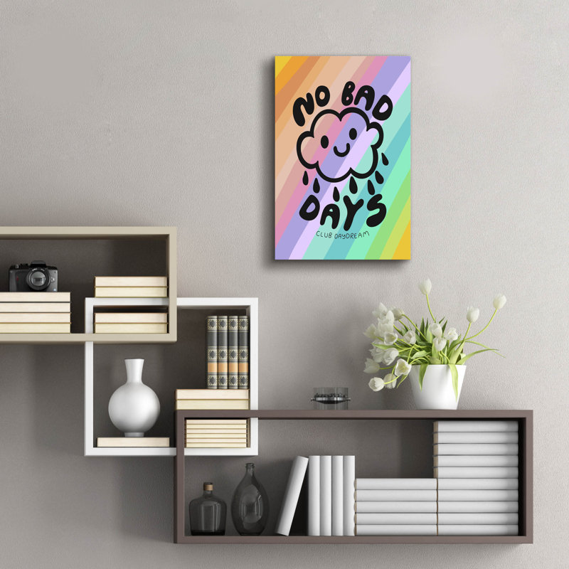 Art mural en verre épique «No Bad Days» par Club Daydream, 16 po x 24 po Epic Art, H 24 po x l 16 po
