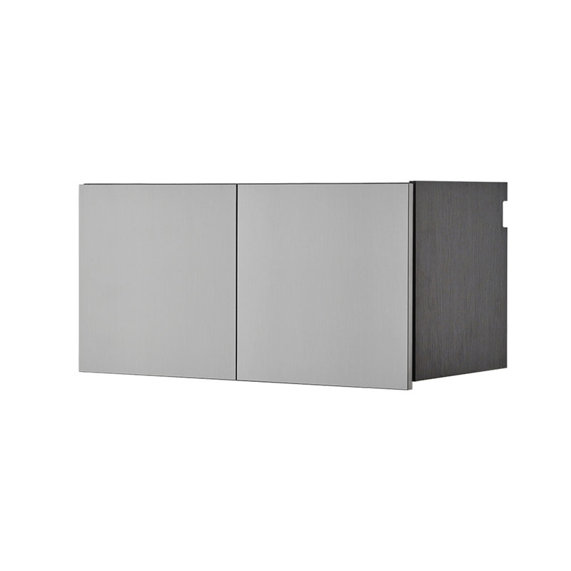 Rangement mural en métal l 32 po x H 16 po - série, gris métallique, résistant à la chaleur et à l'eau, bande de chant renforcée 32 po Armoire 16 Series gris, portes et tiroirs, épais