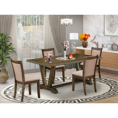 Kitchen Table Set - A Kitchen Dining Table and Parson Dining Chairs with Stylish Back by Rosalind Wheeler