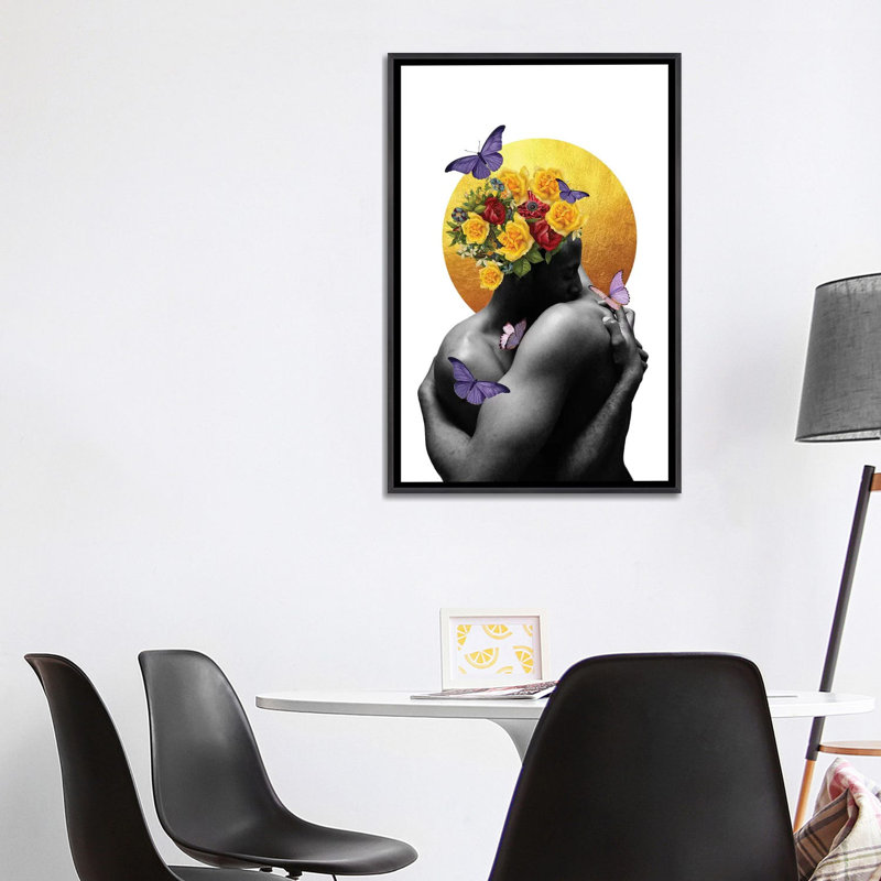 Reproduction d’art « puissant III » par Kiki C Landon, Toile avec cadre noir patiné, Pas de tapis