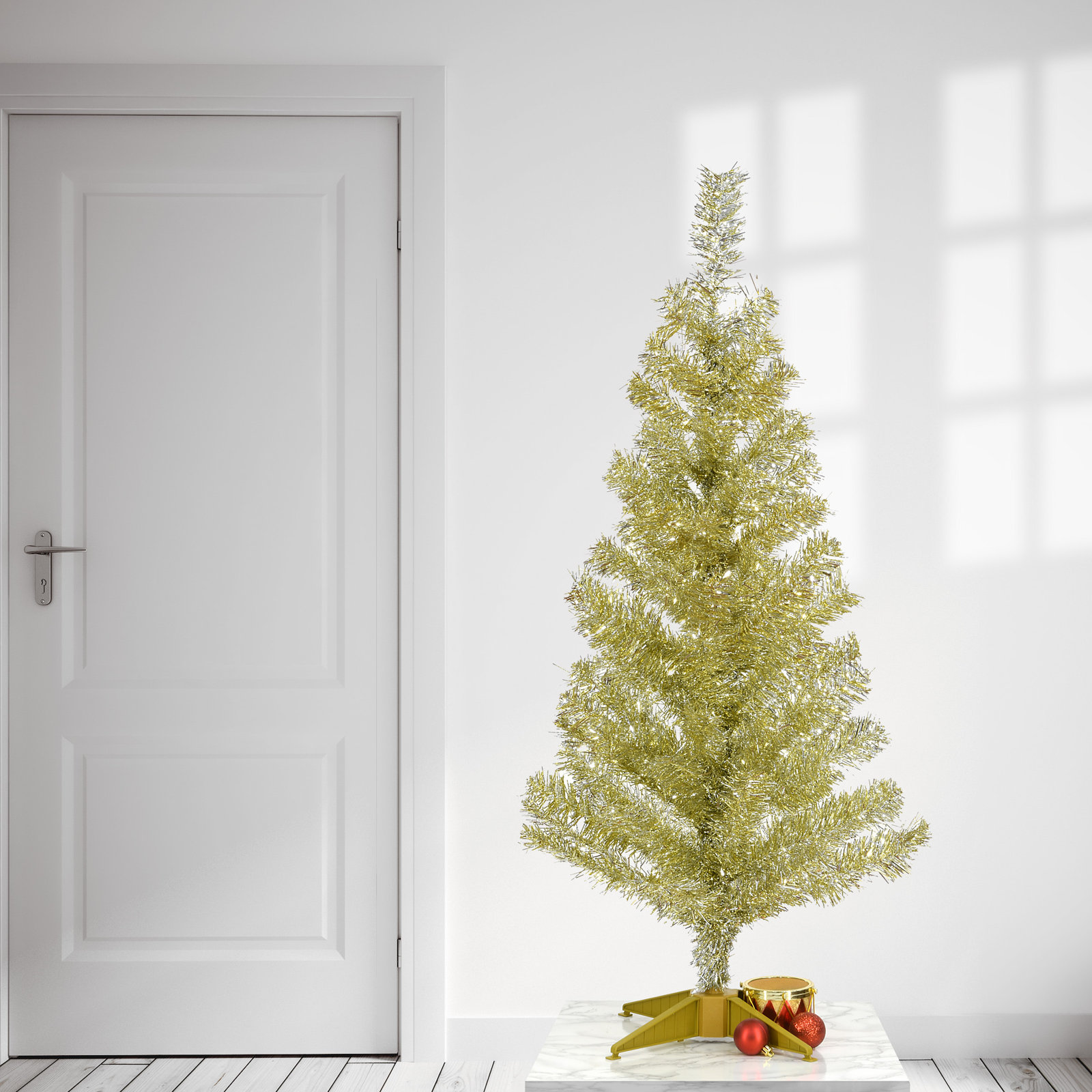 Tinsel Collection Pine Christmas Tree, 3' H