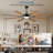 72-Inch 8-Blade Large Ceiling Fan,Reversible Quiet DC Motor,Indoor/Outdoor Modern Ceiling Fan,Suitable For Kitchen,Living Room And Terrace,Black.