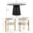 Bingham 4 - Person Dining Table Sets With 52'' Round Table & 4 Upholstered Chenille Gold Chairs