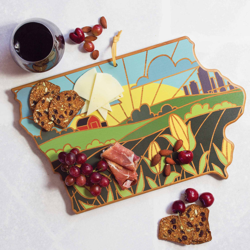 Iowa Cutting & Serving Board with Artwork by Summer Stokes