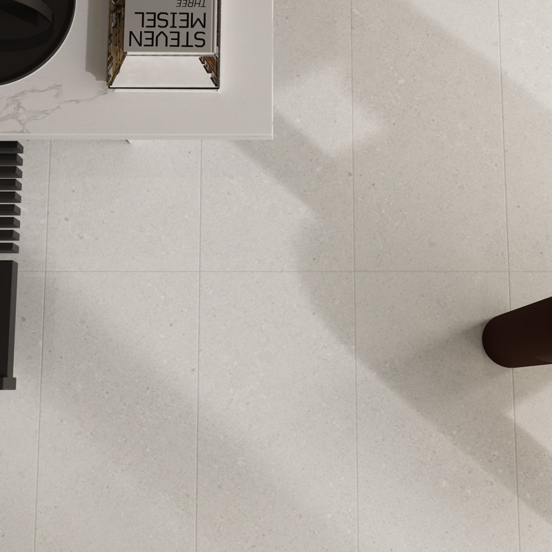 Andaz 12" x 24" Terrazzo Look Porcelain Floor & Wall Tile, Ivory Off-White