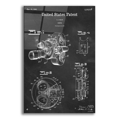 " Film Camera Blueprint Patent Chalkboard "