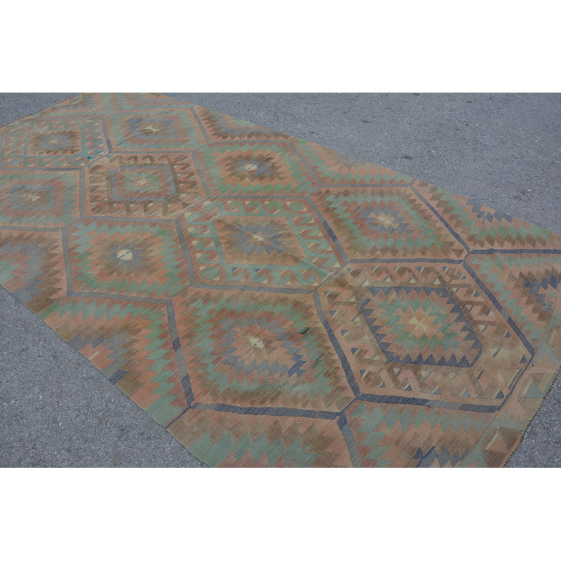 Tapis Oushak, tapis vert frais, tapis turcs, tapis rétro, tapis de cuisine, kilim, grand tapis Oushak
