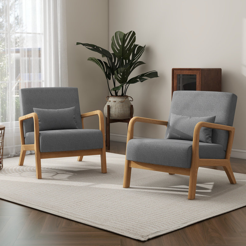 Fauteuil d'appoint Jyrin, Lin gris pâle