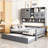 Size Wood Daybed With Twin Trundle And Unified Cabinet-Shelf - Strong Space Managed Wooden Trundle, Cabinet, Shelf In Gray Artistic Style-1426076308