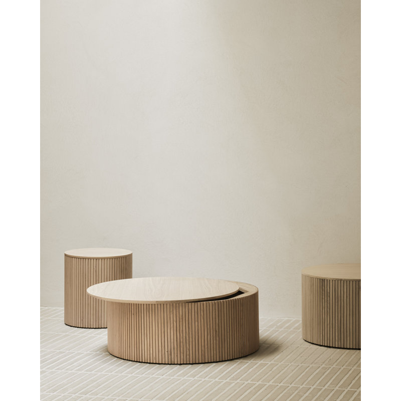Roller Max Coffee Table, 12" H x 31.5" L x 31.5" W, Oak