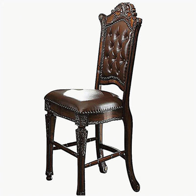 Cherry bar chair with nail head decoration (2-piece set)