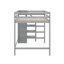 Lit mezzanine double avec garde-robe et escalier de rangement-951597269