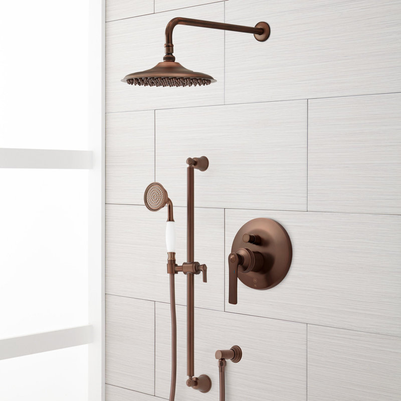 Oil Rubbed Bronze Multi-Head Rain Shower System with Handheld