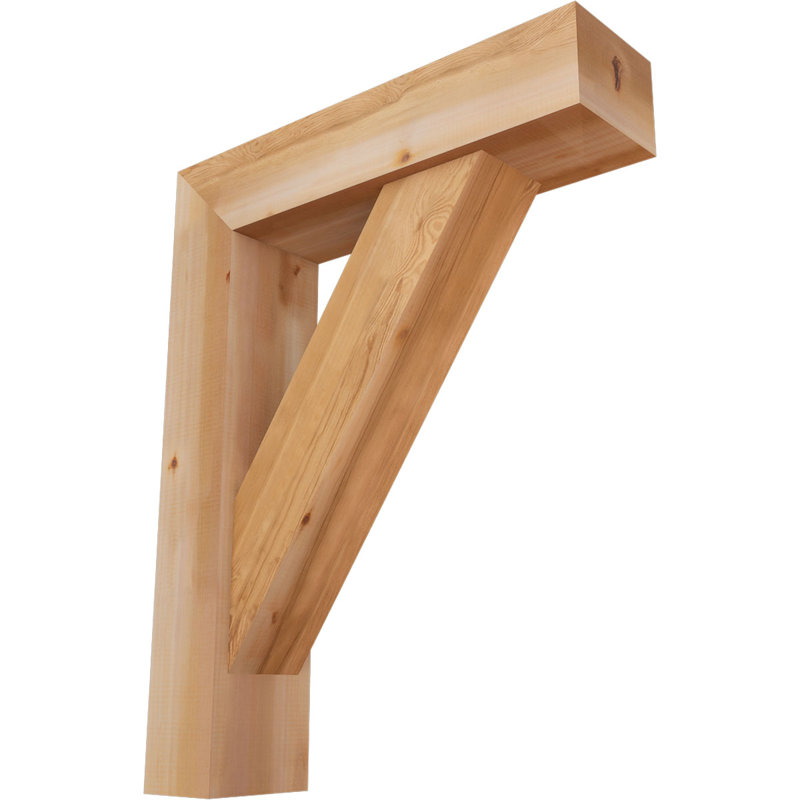 Support de bloc traditionnel avec entretoise décalée, 38 x 30, Cèdre rouge occidental de l 7 1/2 po (lisse)
