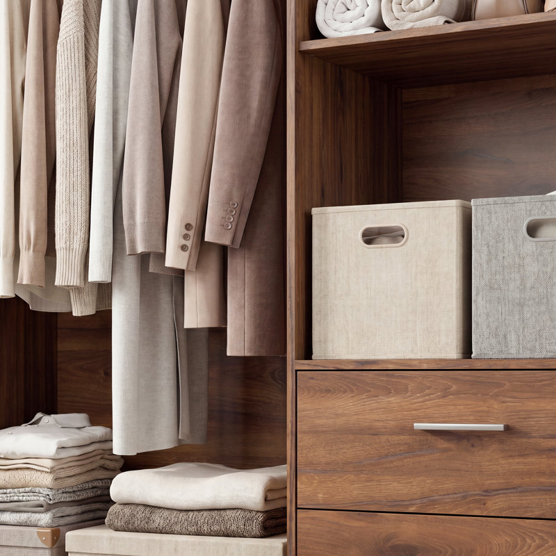 Spacious, timeless wardobe with 3 turning doors and 2 drawers, engineered wood, light beige, 205.9 cm W x 200.1 cm H x 58.8 cm D