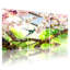 «Birds Cherry Blossom Birds Spring Nature», ensemble de 3 reproductions d'art sur toile-285346091