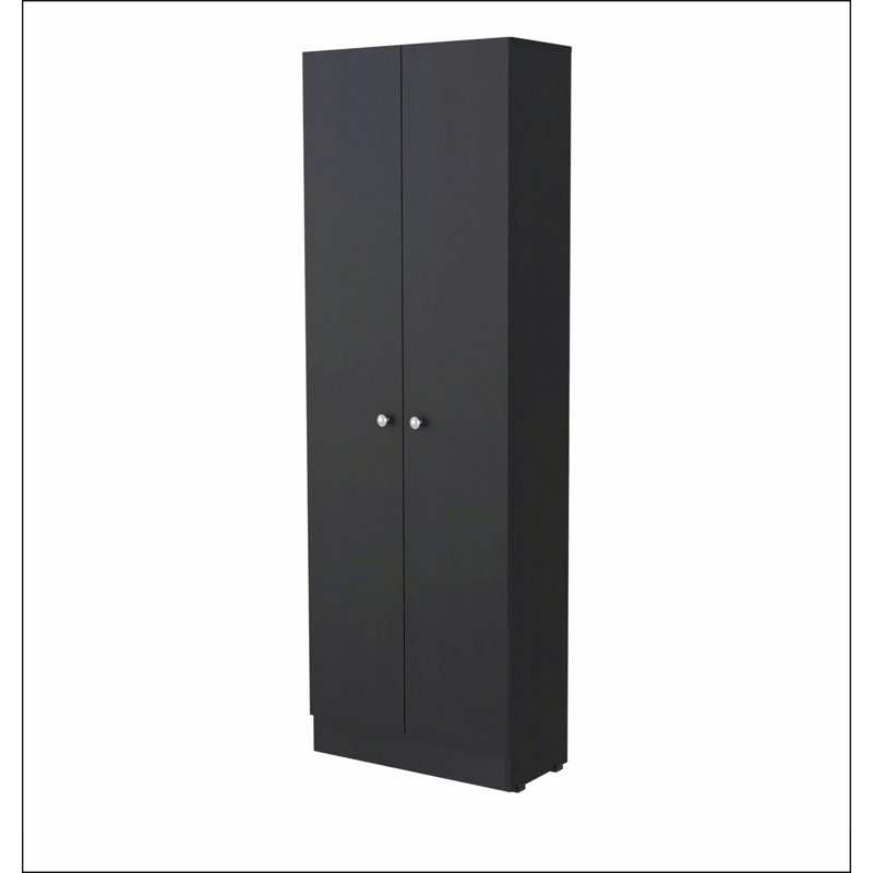 Buxton Rectangle 2-Door Storage Tall Cabinet Black Wengue, Black