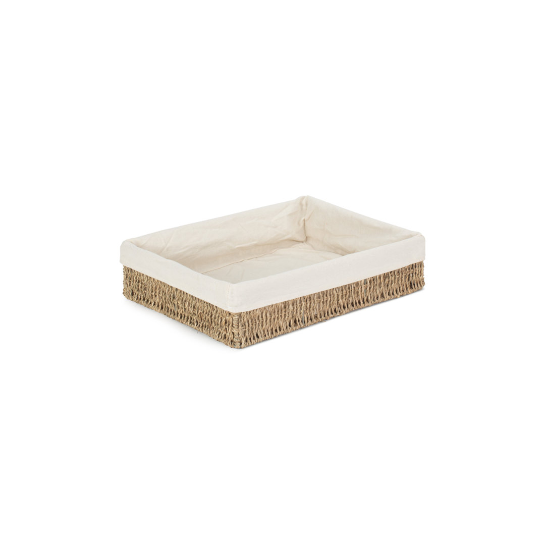 Seagrass Lined Storage Tray Basket