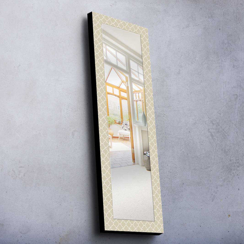 Élégant miroir décoratif avec cadre 100% bois de pin, 15,7 po x 47,2 po | Miroir en verre véritable (épaisseur: 0,2 pouce) | Peinture sur tissu élégante | Idéal pour le salon, la chambre à coucher et le vestibule