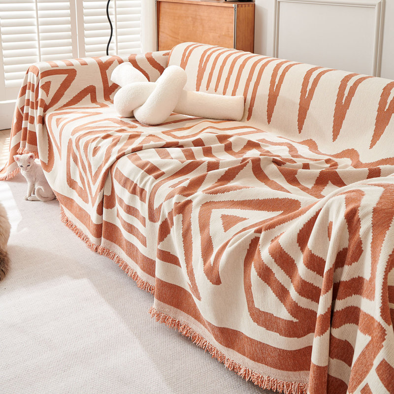 Housse pour canapé modulaire Boho Chenille, Orange, H 91 po x l 134 po x P 0,2 po