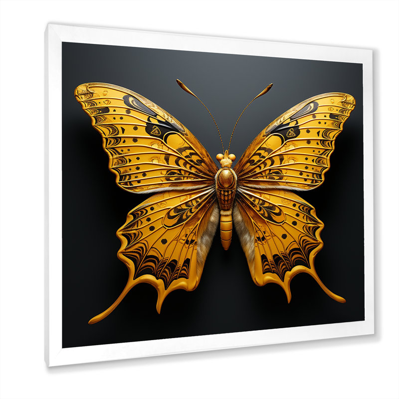 " Butterfly Expressionist Freedom ", 24" H x 24" W x 1" D, White Single Picture Framed