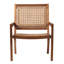 Chaise d'appoint d'extérieur en bois massif et rotin Coastal-499467132