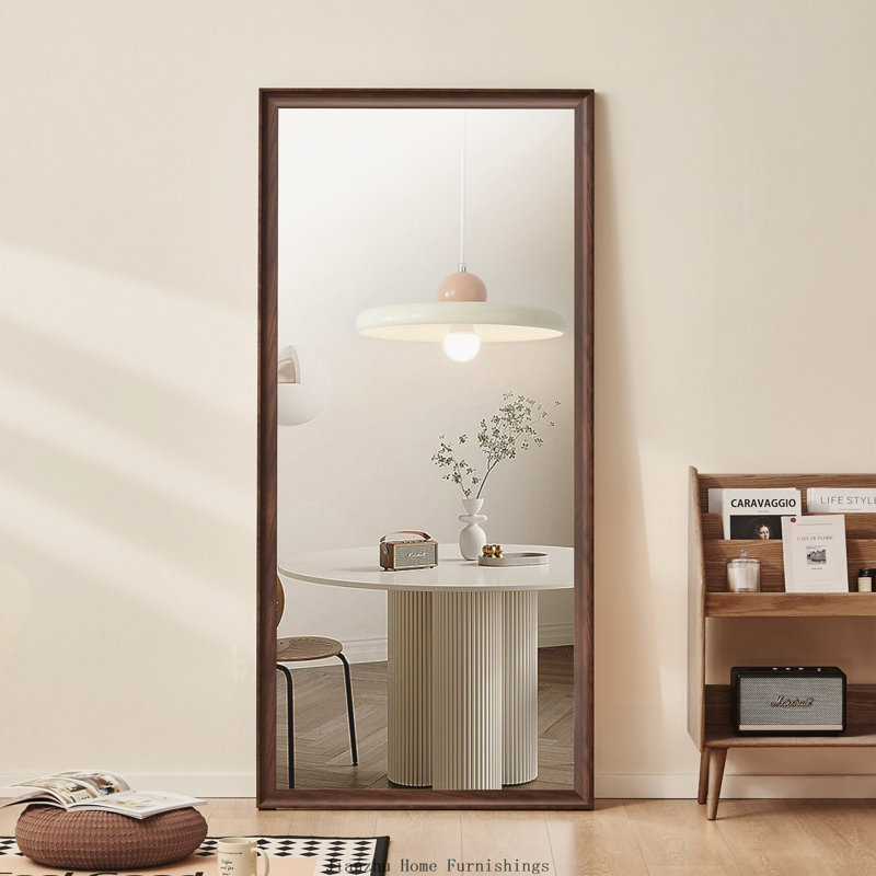 70x31 Inch Full Length Wall Mirror, Faux Wooden Frame Vintage Big and Tall Body Mirror