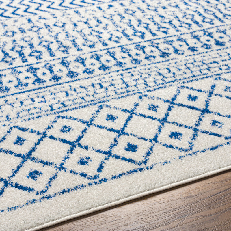 Bernhard Global Blue/Ivory Area Rug, Square 4'