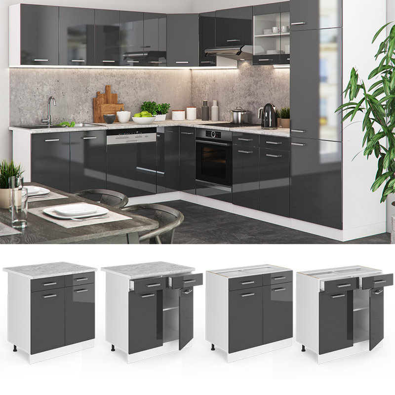 Lacci Module 5 + front anthracite HGL + worktop