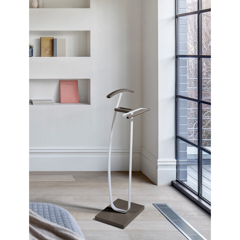 Solid Wood Freestanding Valet Stand, Moka/White
