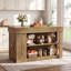 Îlot de cuisine de 55 pouces avec sièges, armoire de rangement et tablettes