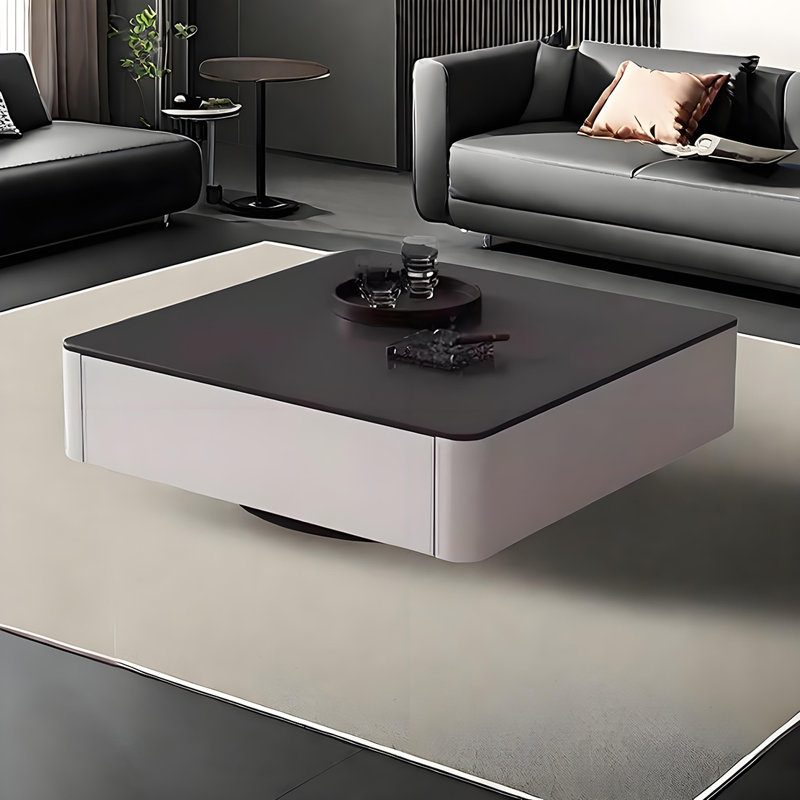 Luxurious square coffee table, 13.8" H x 35.4" L x 35.4" W