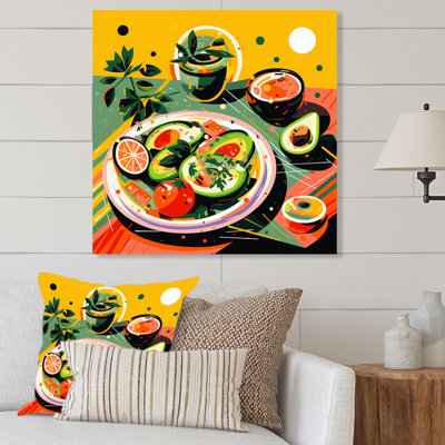 Vert et rouge avocat au Mexique I - nourriture, art mural en métal