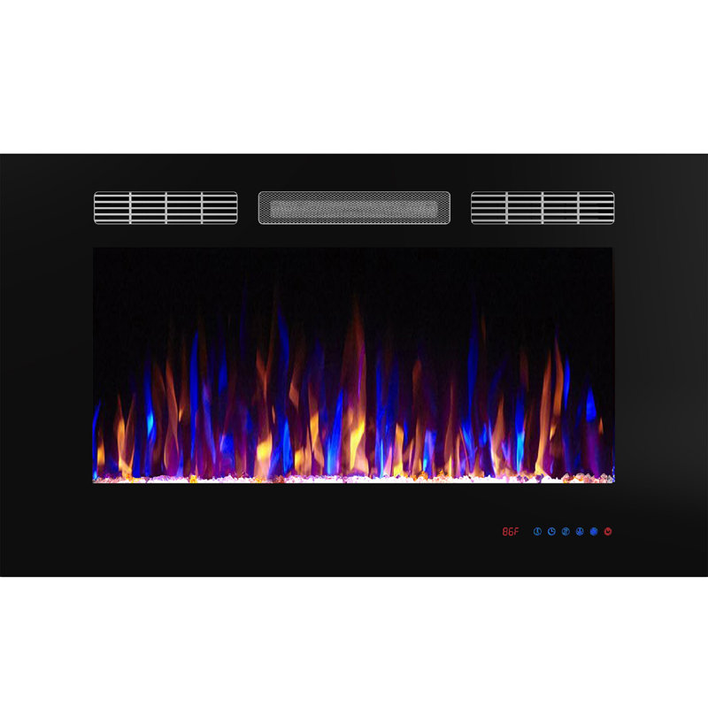36.02'' W Recessed Electric Fireplace Insert, WiFi Heater for Living Room,Timer, Overheating Protection, Touch Screen, Black
