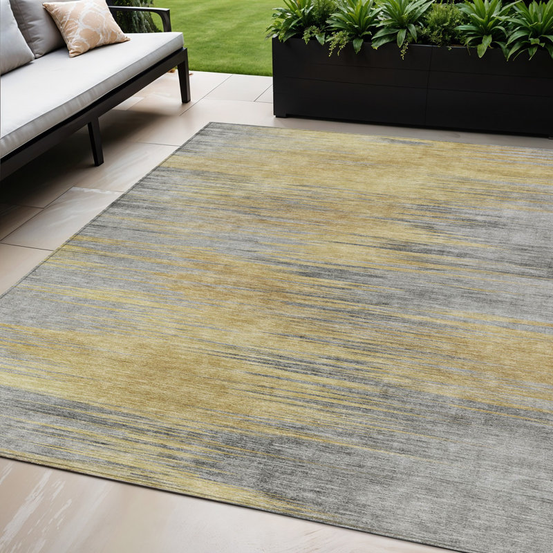 Tapis intérieur lavable abstrait 5 pi gris