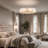  Kipley Modern Drum Alabaster Round Gold Chandelier(Bulbs Included)