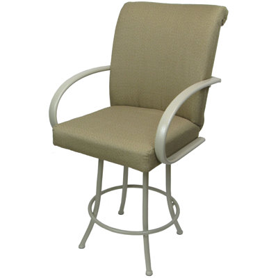 Vannetta Swivel Upholstered Counter Stool with Metal Frame