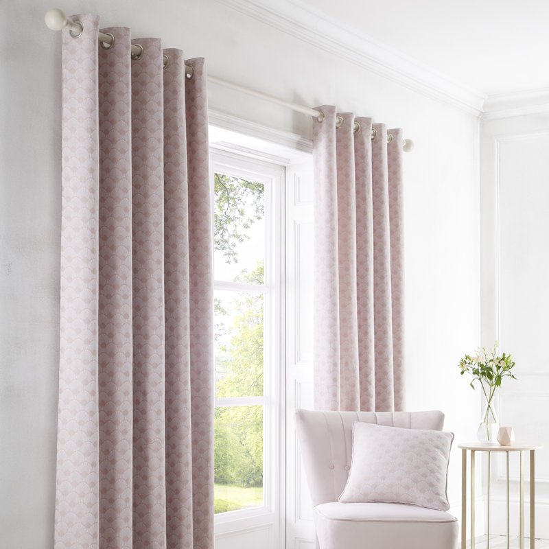 Buttram Cotton Blend Room Darkening Sliding Panel, Width 168 x Drop 229 cm, Blush
