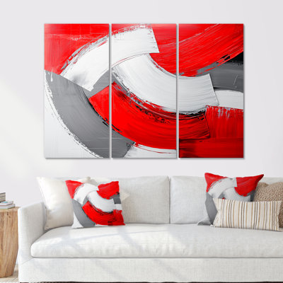Ensemble de salon rouge et gris Kinetic Energy I - Minimalisme